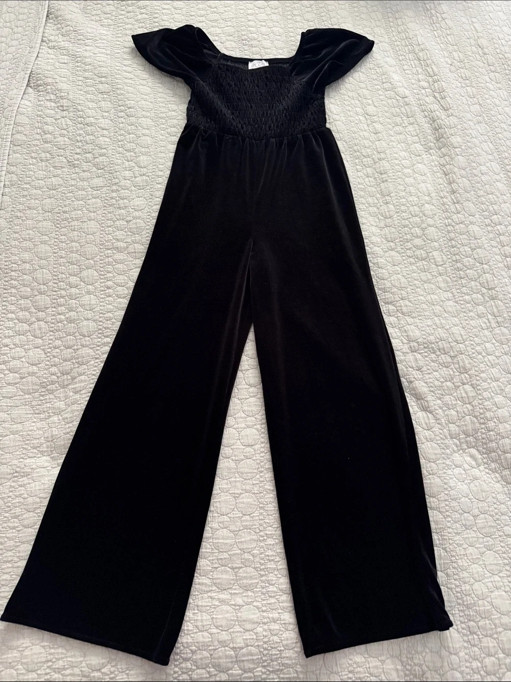 The Children's Place Black Velvet Girls' Wide-Leg Jumpsuit